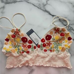 Floral Embroidered Crop Top - Intrigue Couture